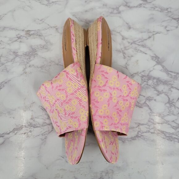 Comfortview Women's The Capri Slip On Mule Pink Floral Wedge Sandals - Picture 5 of 9